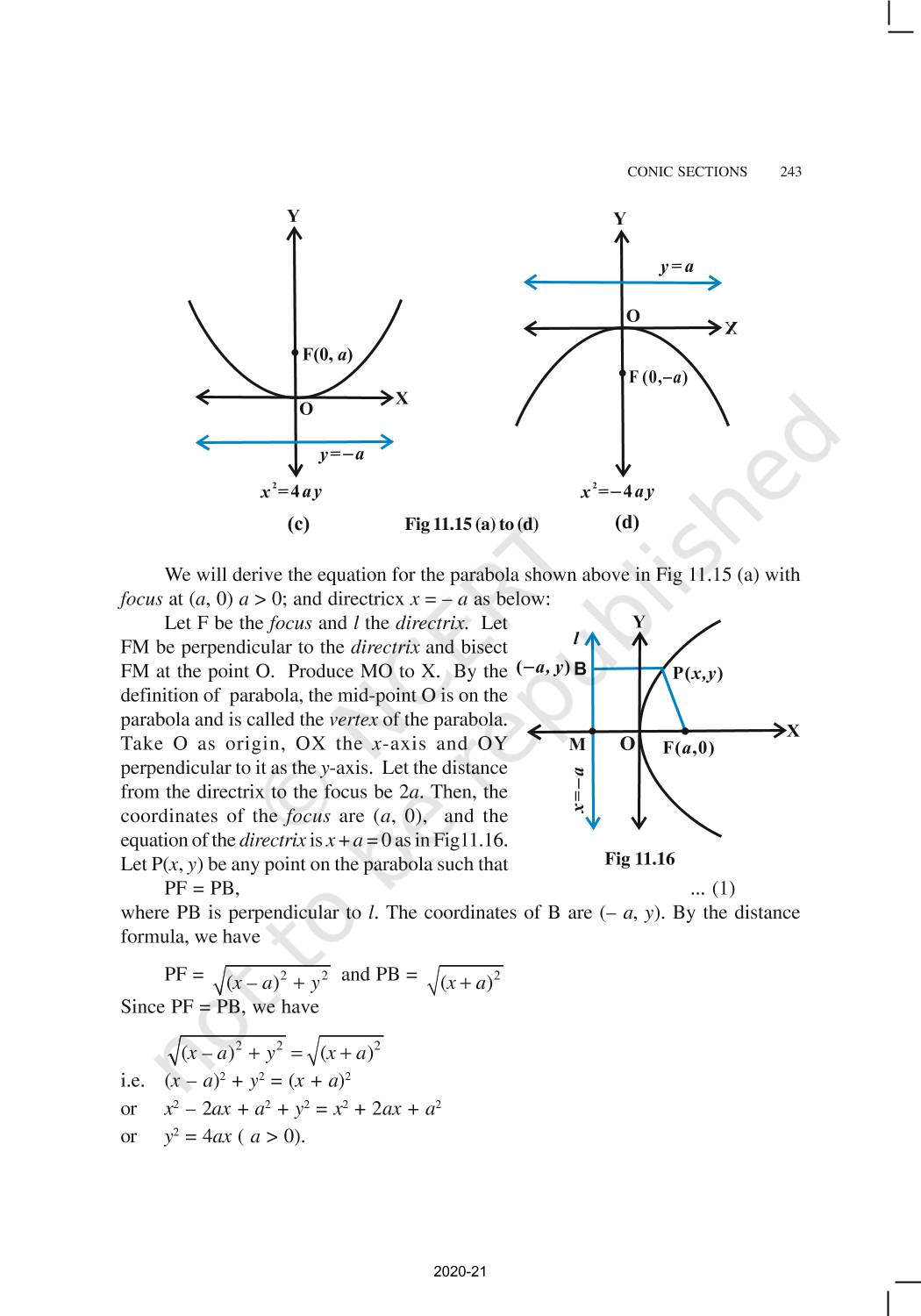 Conic Sections Ncert Book Of Class 11 Mathematics